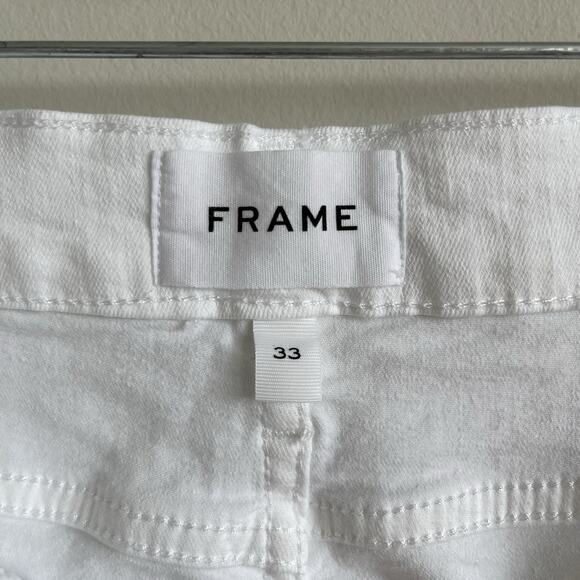 Frame Le High Flare Jeans Womens Size 33 White Denim Stretch Flared Leg Pants - Picture 10 of 16